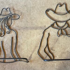 Cowboy and Cowgirl Metal Wall Art